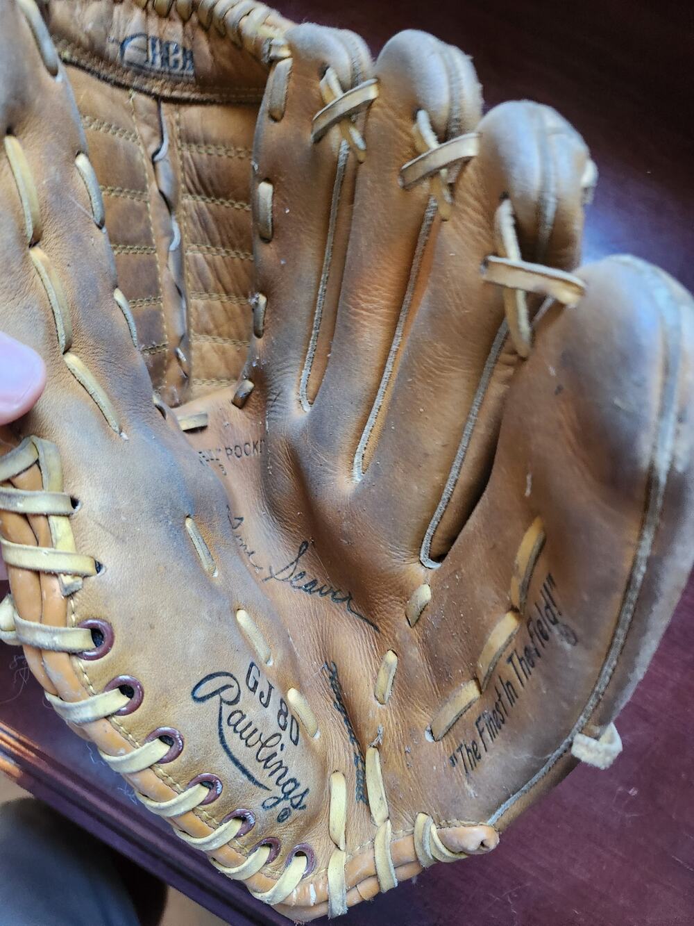 Vintage Rawlings GJ80 Tom Seaver Signature RHT Baseball Glove Leather